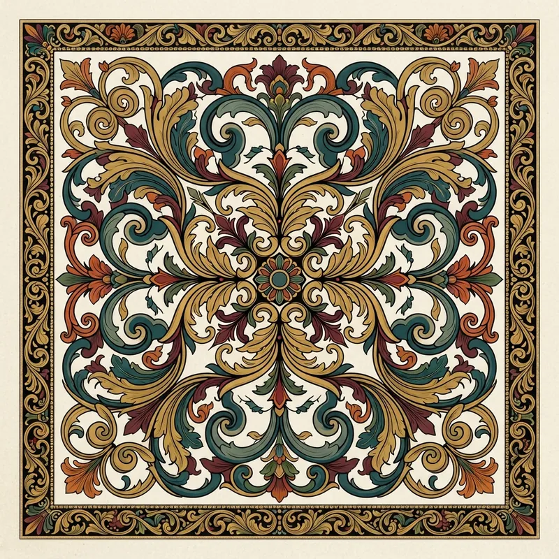 Example of Acanthus graphic design: Ornate, Symmetrical, Organic