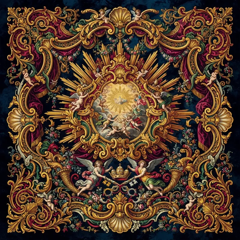 Example of Baroque graphic design: Ornate, Dramatic, High contrast
