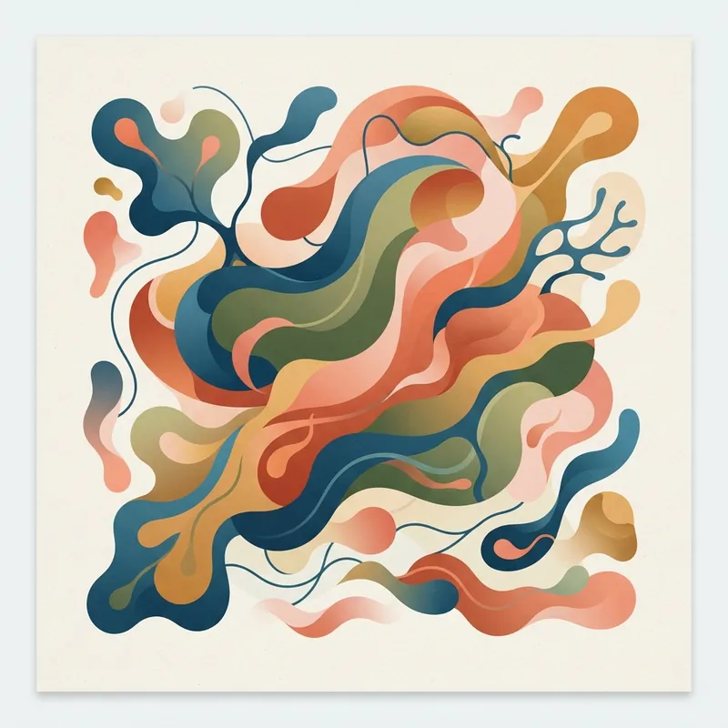 Example of Biomorphic graphic design: Organic, Soft, Fluid