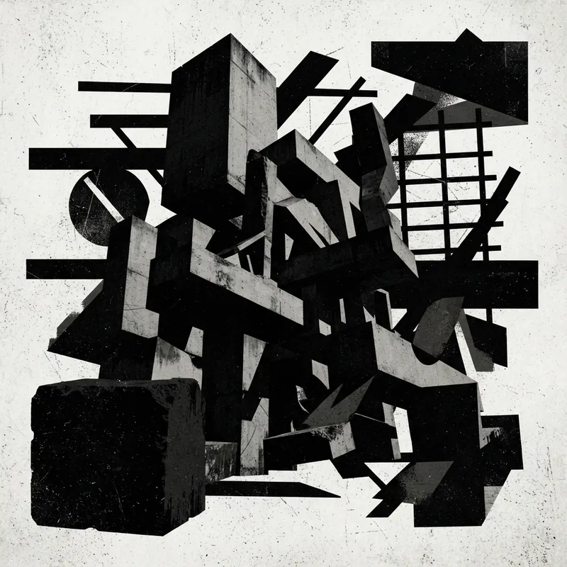 Example of Brutalism (Web) graphic design: High contrast, Textured, Rebellious