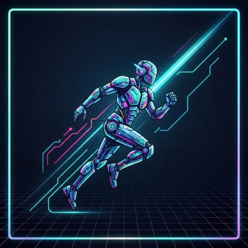 Example of Cybercore graphic design: Digital, Metallic, Layered