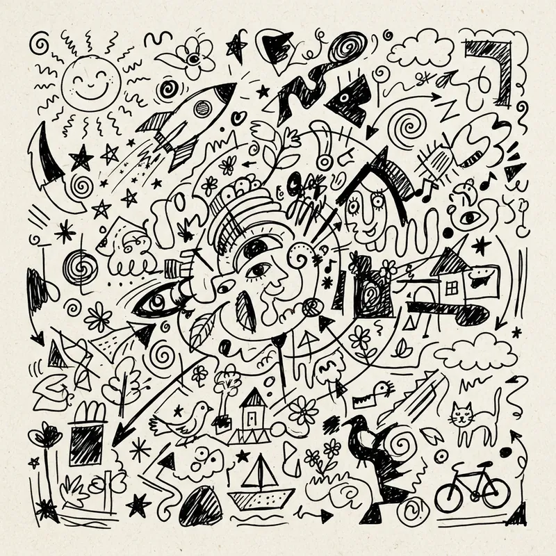 Example of Doodle Art graphic design: Hand-drawn, Loose, Expressive
