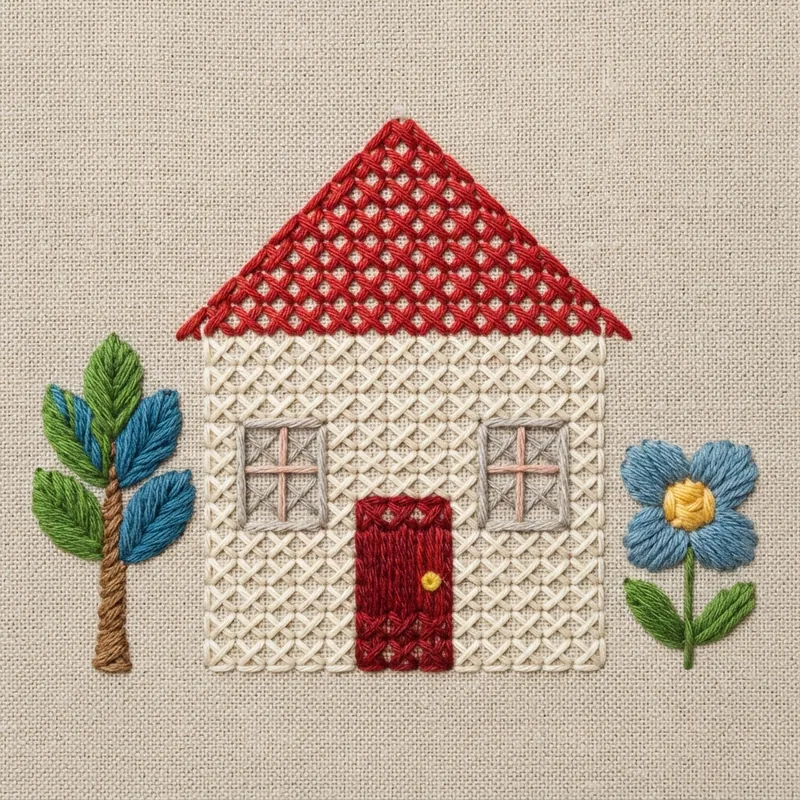 Example of Embroidery / Cross-stitch graphic design: Patterned, Textured, Hand-drawn