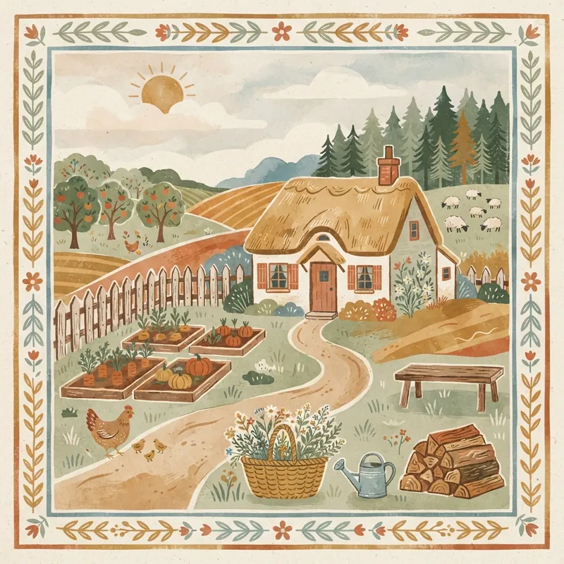 Example of Farmhouse / Cottagecore graphic design: Natural, Textured, Soft