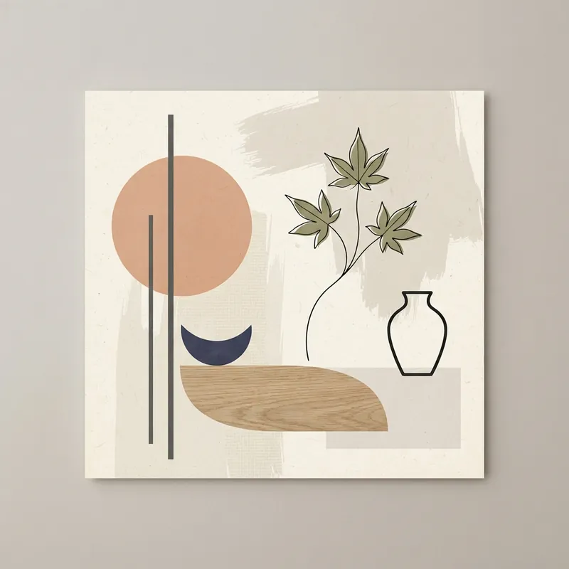 Example of Japandi graphic design: Muted, Natural, Minimal