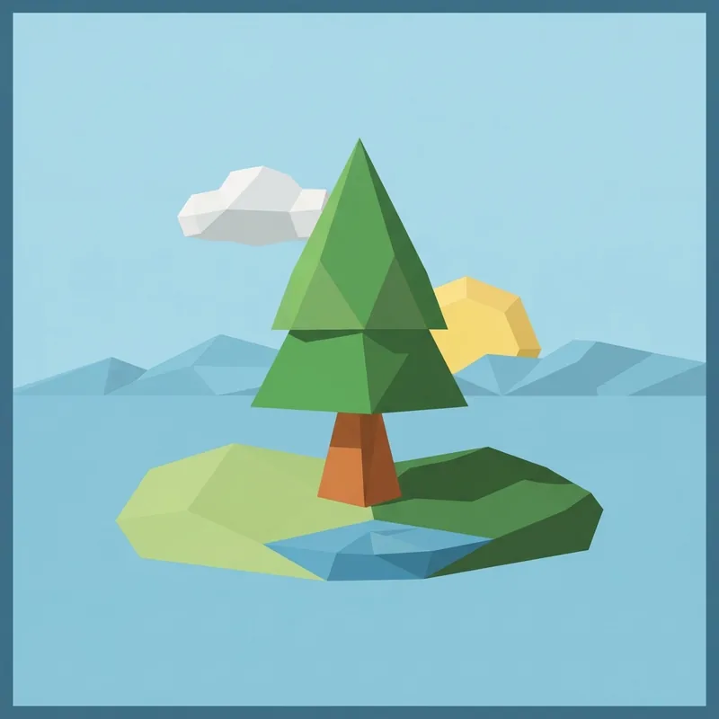 Example of Low-Poly 3D graphic design: Geometric, Nostalgic, Digital