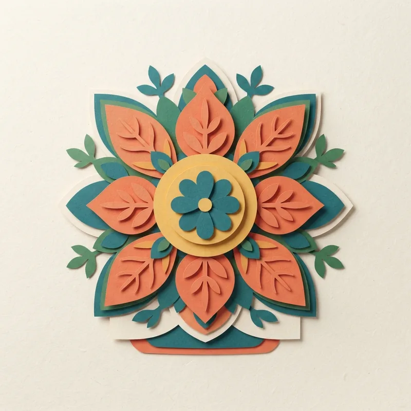 Example of Papercut / layered paper graphic design: Delicate, Layered, Symmetrical