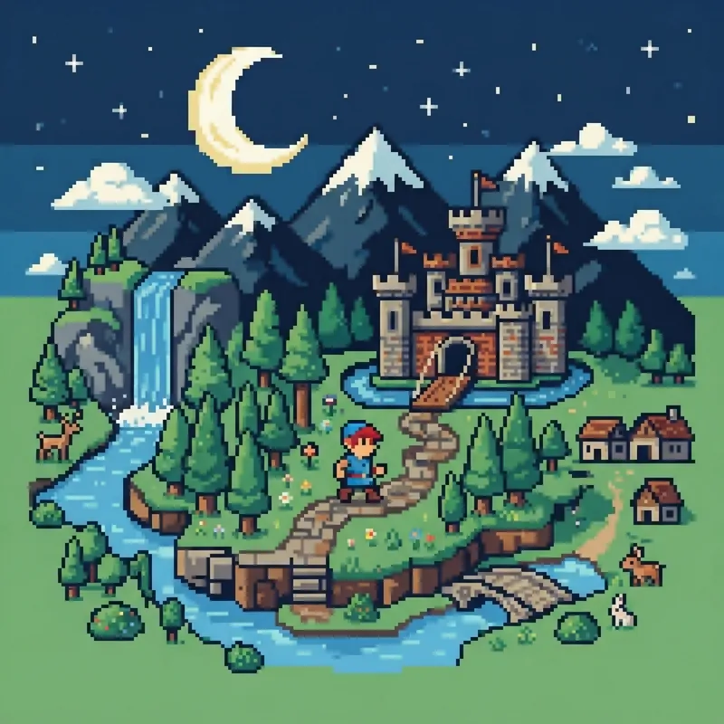 Example of Pixel Art graphic design: Geometric, Digital, Nostalgic