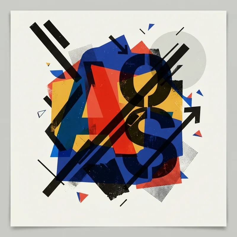 Example of Postmodern / New Wave Typography graphic design: Typography-led, Layered, Rebellious
