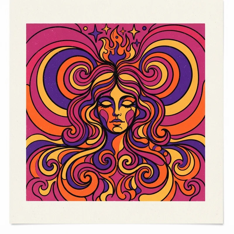 Example of Psychedelic poster art graphic design: Fluid, Saturated, Expressive