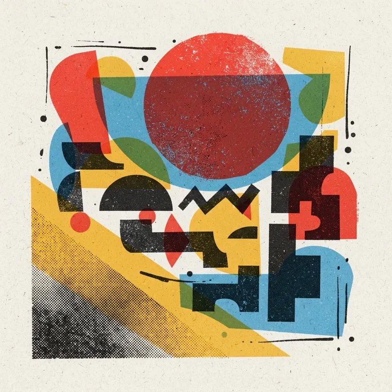 Example of Risograph graphic design: Textured, Layered, Saturated