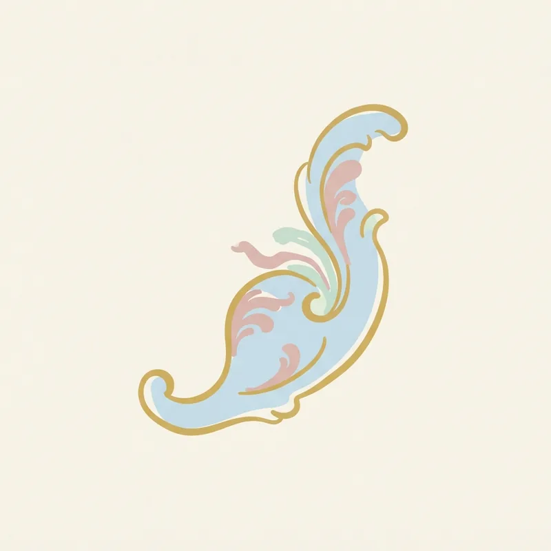 Example of Rococo graphic design: Ornate, Fluid, Pastel