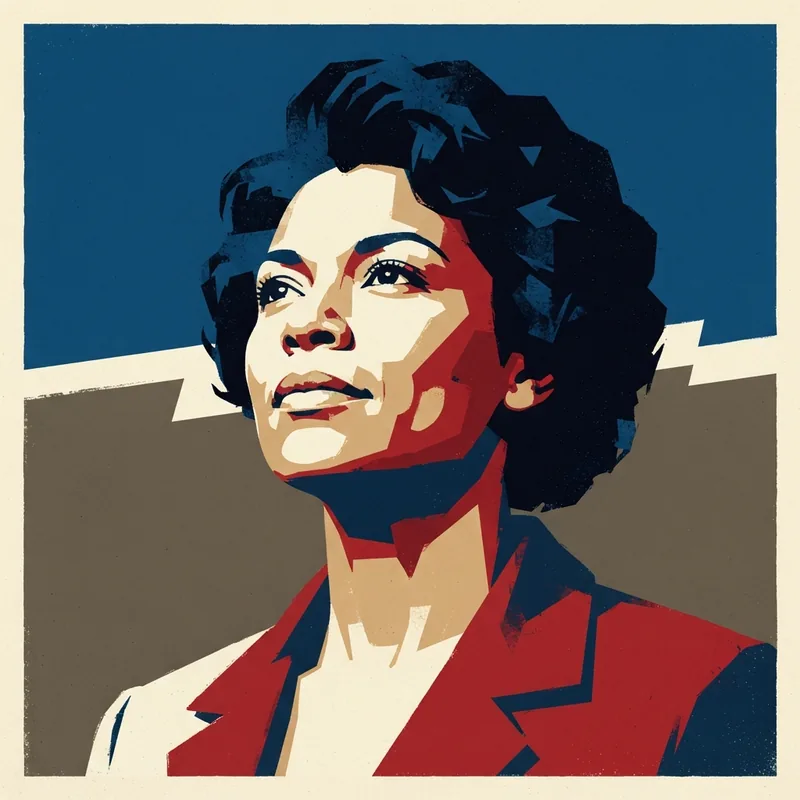 Example of Stencil Portrait (Obama Hope Poster) graphic design: High contrast, Flat, Typography-led