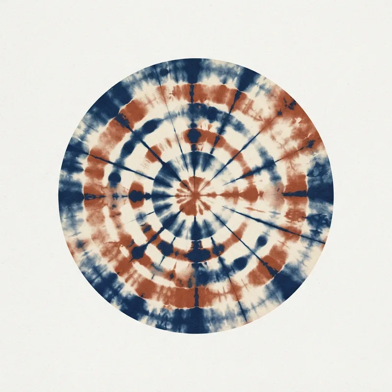 Example of Tie-dye / Shibori graphic design: Patterned, Textured, Expressive