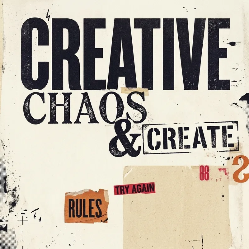 Example of Type-Collage graphic design: Typography-led, Layered, Expressive